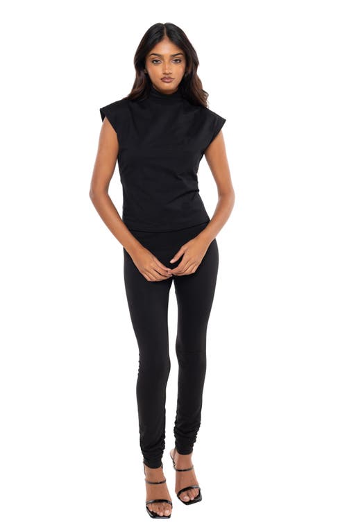 Dai Moda Legwarmer Stretch Cotton Leggings In Black