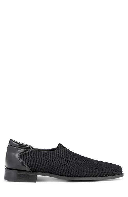 Shop Donald Pliner Textured Square Toe Slip-on In Black