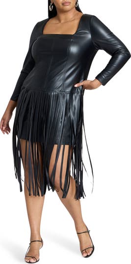 Eloquii fringe strapless dress best sale