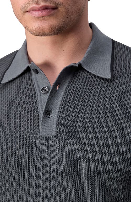 Rag & Bone Harvey Classic Fit Polo Shirt In Shark Blue
