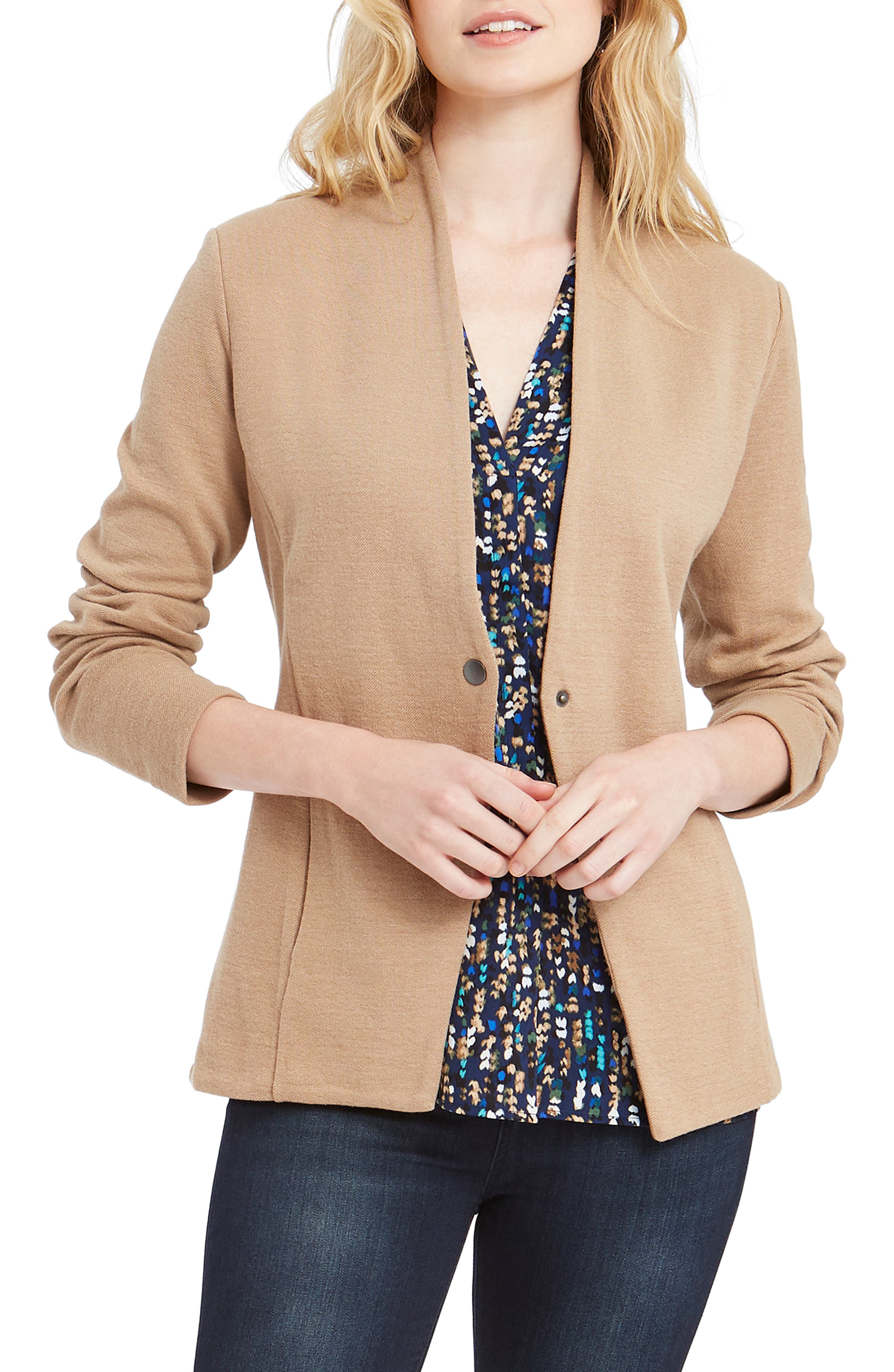 camel knit blazer