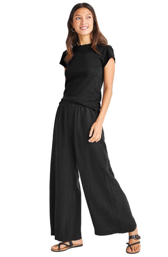 Splendid Angie Crop Palazzo Pants In Black