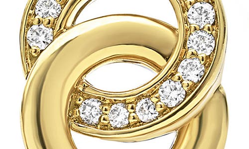 Lagos Signature Caviar Two-tone Interlocking Diamond Hoop Earrings In Two-tone