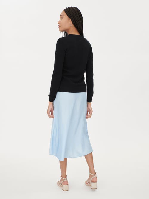 Gobi Cashmere Crew Neck Cardigan In Brilliant Black