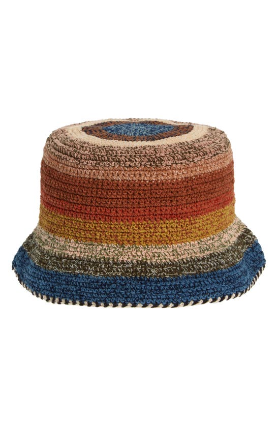 Shop Story Mfg. Brew Organic Cotton Crochet Bucket Hat In Twisted Stripe