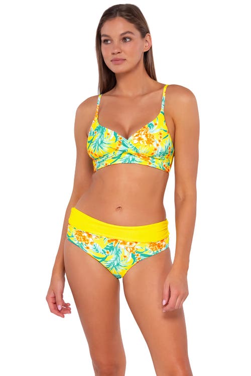 Shop Sunsets Capri High Waist In Golden Tropics Sandbar Rib