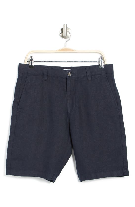 Nn07 Crown 1196 Linen Shorts In Navy Blue