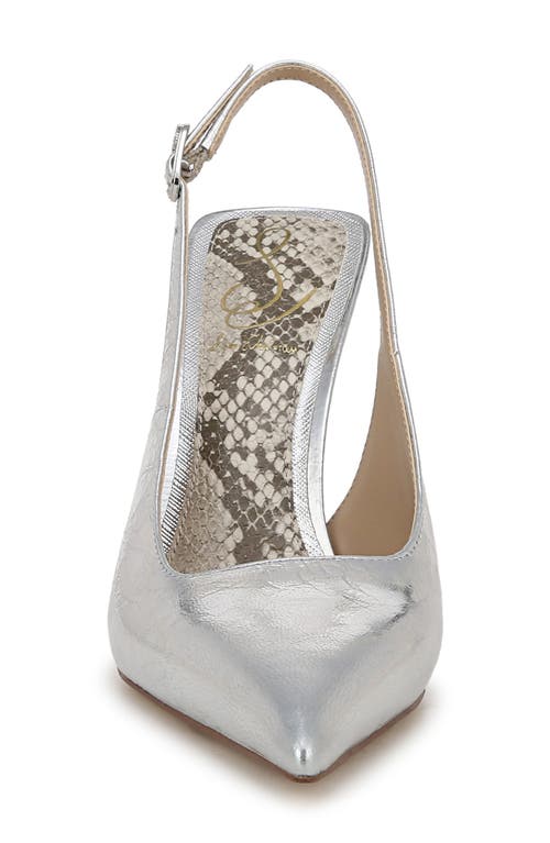 Shop Sam Edelman Odette Slingback Pointed Toe Pump In Soft Silver