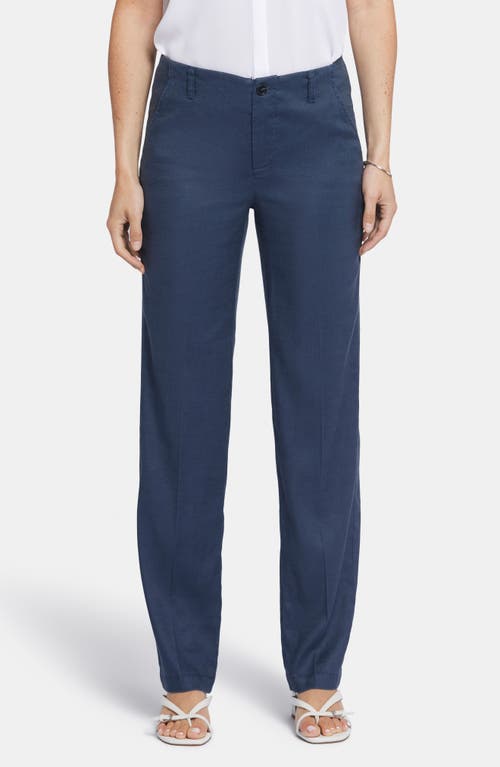NYDJ Marilyn Linen Blend Trousers Oxford Navy at Nordstrom,