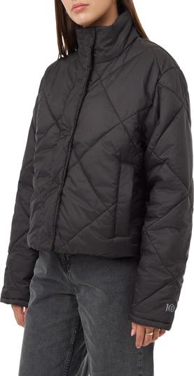 Womens black outlet short puffer jacket