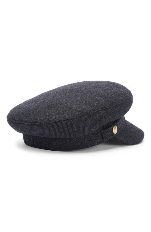 Barbour Bothal Newsboy Cap In Charcoal Grey