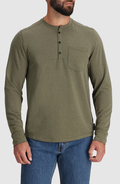 Shop Outdoor Research Aberdeen Long Sleeve Pocket Henley In Ranger Green Heather