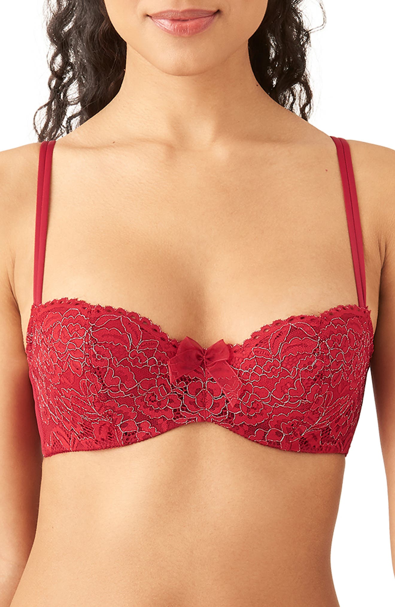 B.tempt'd By Wacoal Ciao Bella Lace Underwire Balconette Bra In Chili Pepper