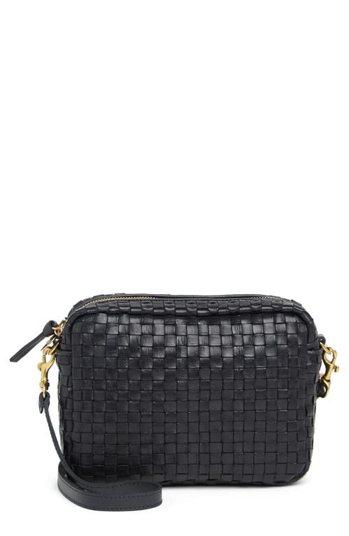 Midi Sac Woven Leather Crossbody Bag in Twilight Woven Checker