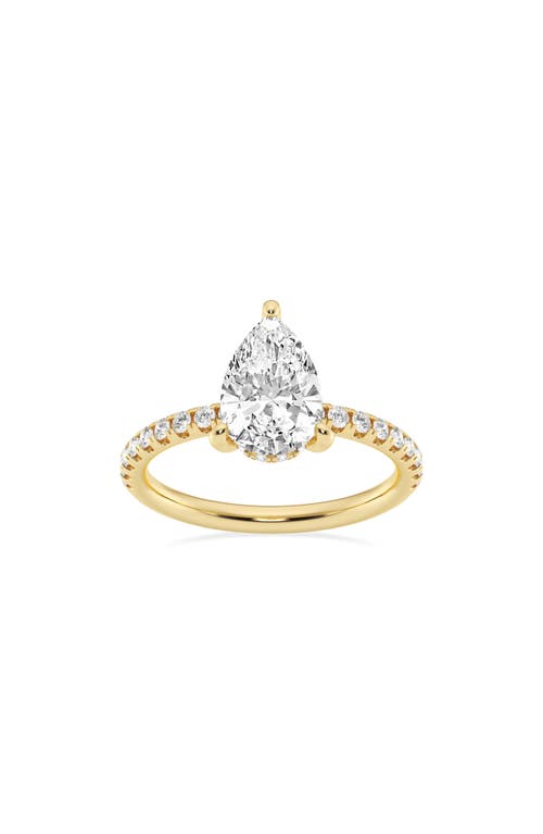 Shop Badgley Mischka Collection 14k Gold Pear Cut Lab Created Diamond Engagement Ring In Yellow Gold
