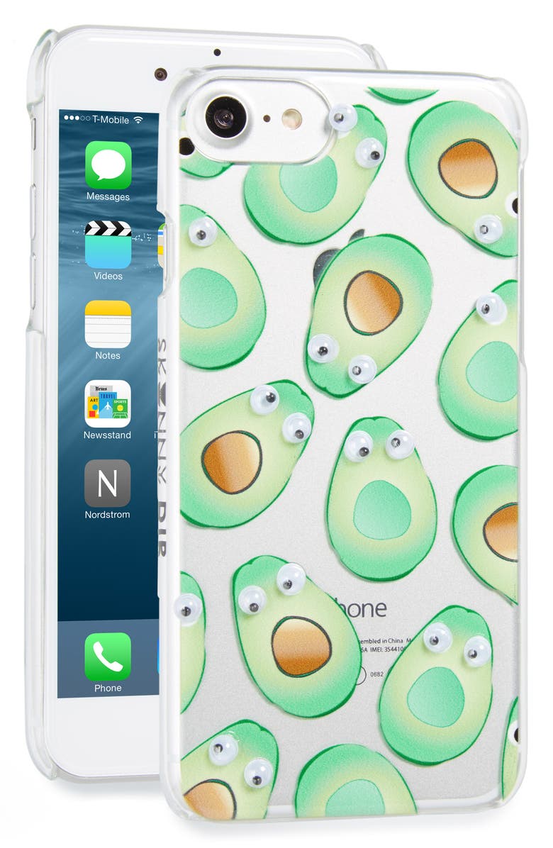 SKINNYDIP Googly Avocado iPhone 7 Case, Main, color, GREEN