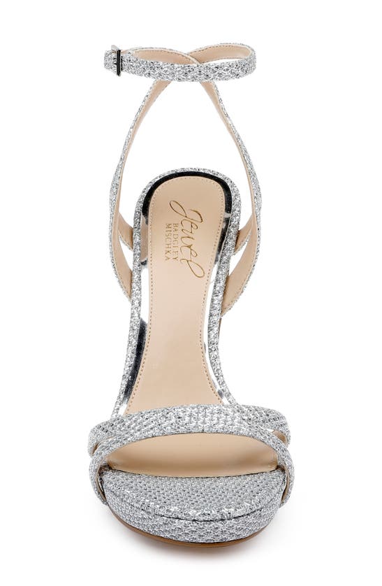Jewel Badgley Mischka Gemma Ankle Strap Sandal In Silver