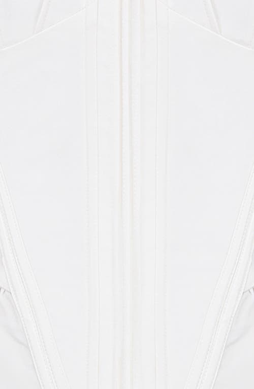 House Of Cb Gigou Bow Strap Peplum Corset Top In White