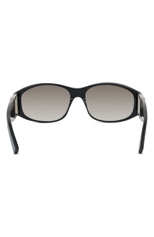 Shop Givenchy 4g Gradient Round Sunglasses In Shiny Black/gradient Smoke