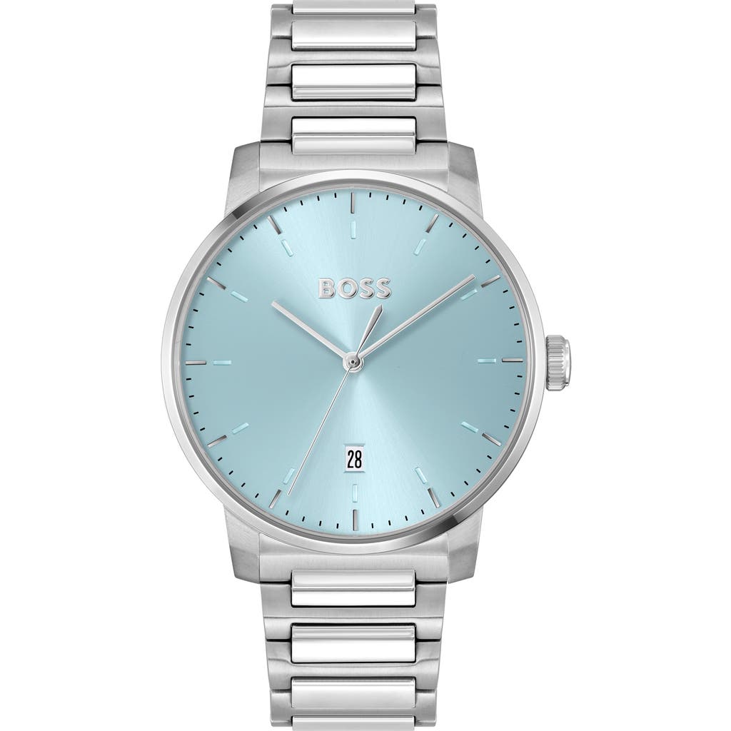 Shop Hugo Boss Boss Dean Bracelet Watch, 41mm In Silver/blue