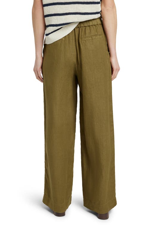 Faherty Monterey Linen Pants In Military Olive