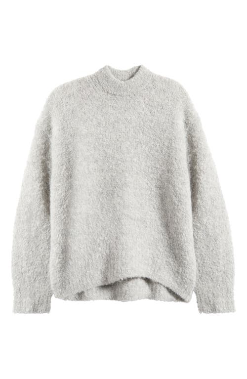 Shop Madewell Wool & Alpaca Blend Bouclé Oversize Sweater In Heather Cloud Grey