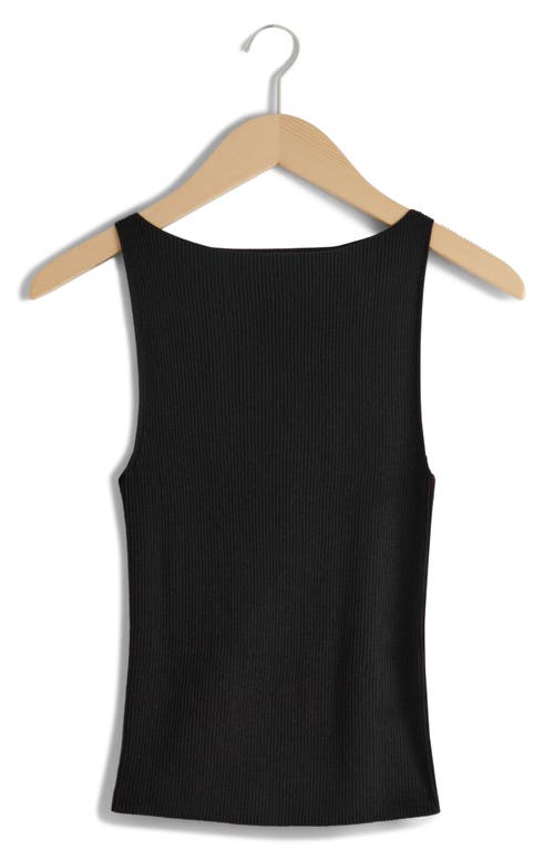 Shop & Other Stories Ribbed Tank Top In Black Dark