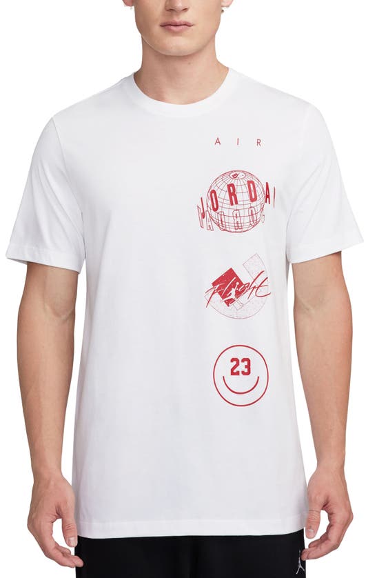 Shop Jordan Stacked Logo Graphic T-shirt In White/ Gym Red