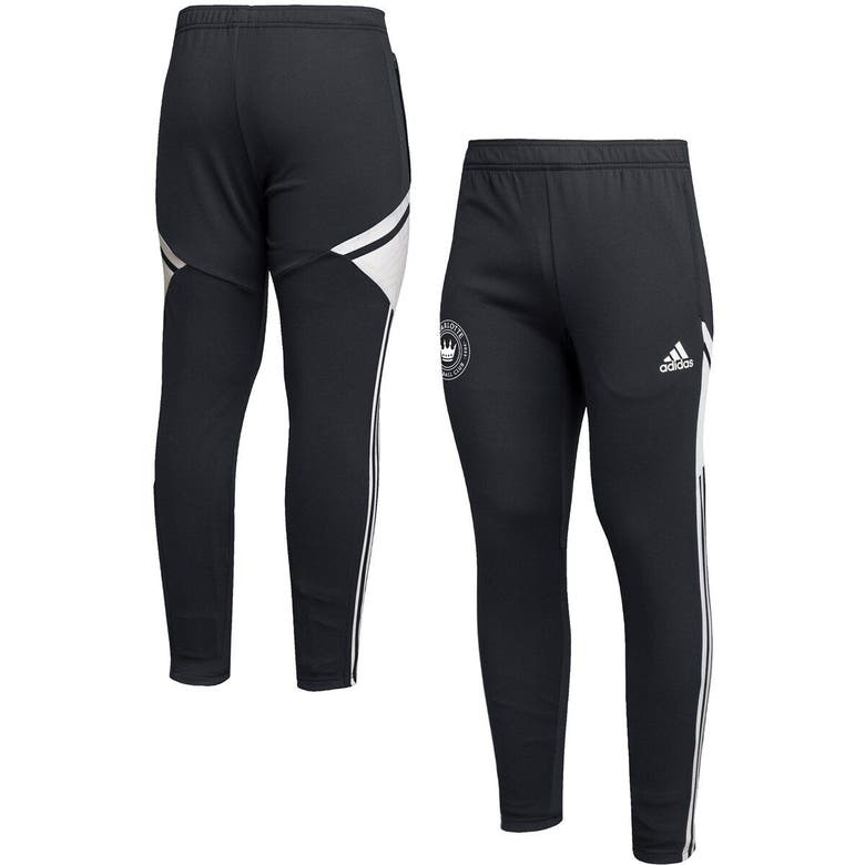 ADIDAS ORIGINALS ADIDAS BLACK/WHITE CHARLOTTE FC TRAINING AEROREADY PANTS