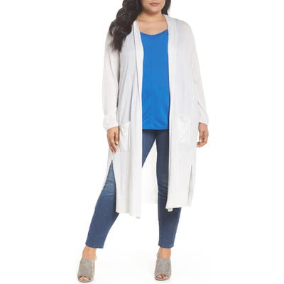 Plus Size Nic+Zoe Traveler Long Cardigan, Beige