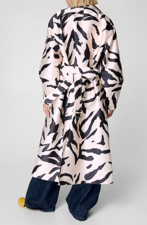 Shop Nasty Gal Zebra Print Belted Satin Coat