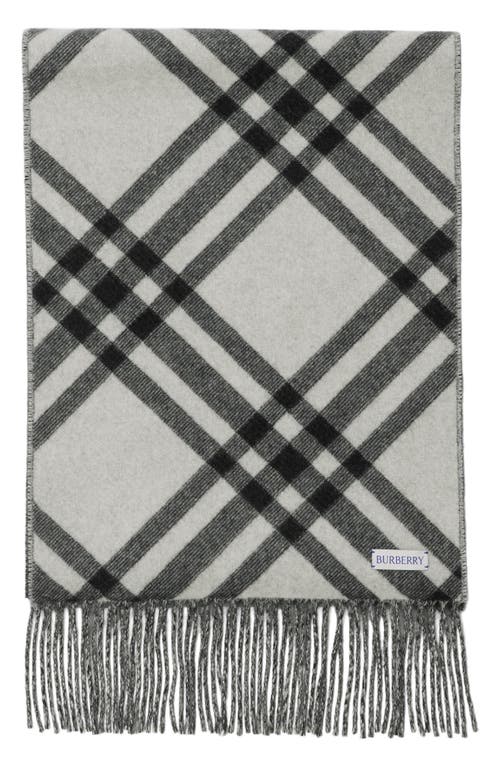 Shop Burberry Check Double Face Cashmere Fringe Scarf In Black