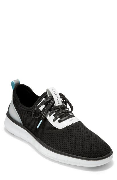 Cole Haan Generation Zerogrand Stitchlite Sneaker In Black Knit/ Transparent/ White