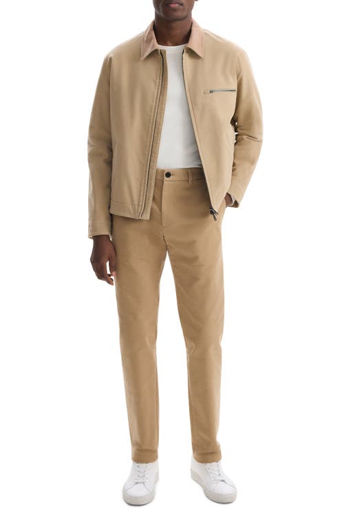 Shop Theory Zip-up Brushed Cotton Twill Jacket In New Camel