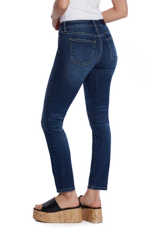 Hint Of Blu Mid Rise Skinny Jeans In Rocked Indigo