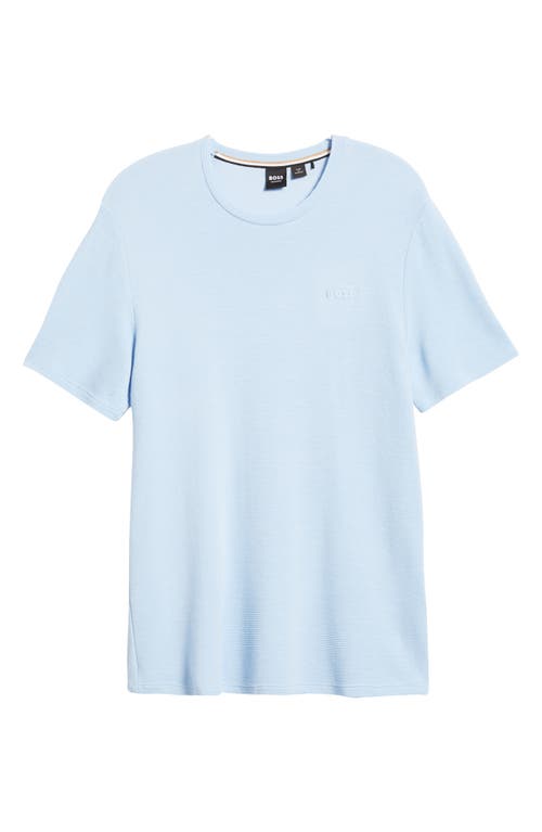 BOSS Ribbed Pajama Top Light Blue at Nordstrom,