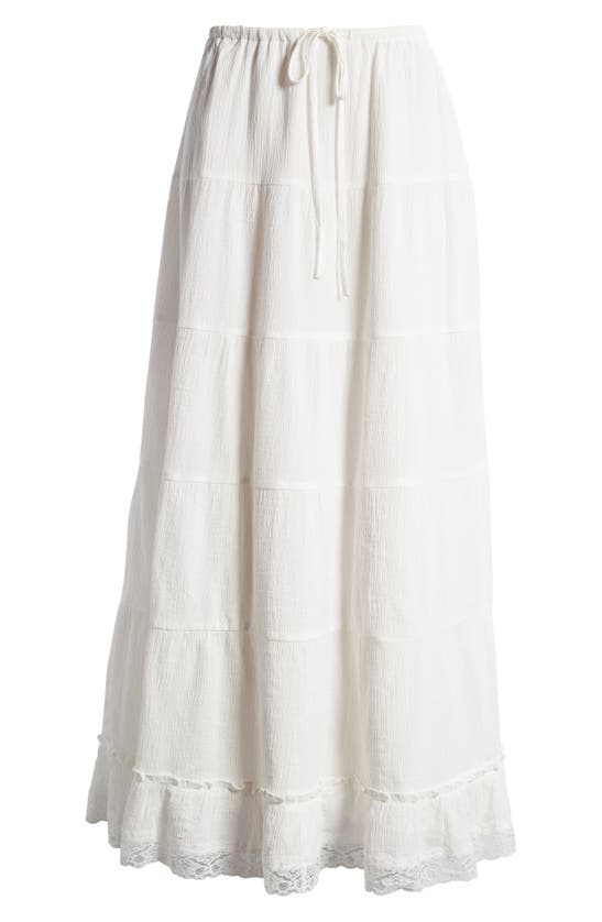Shop Something New Emily Tiered Maxi Skirt In Snow White