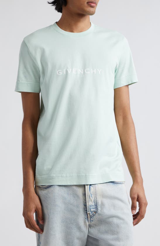 Givenchy Slim Fit Logo T-shirt In Aqua Green