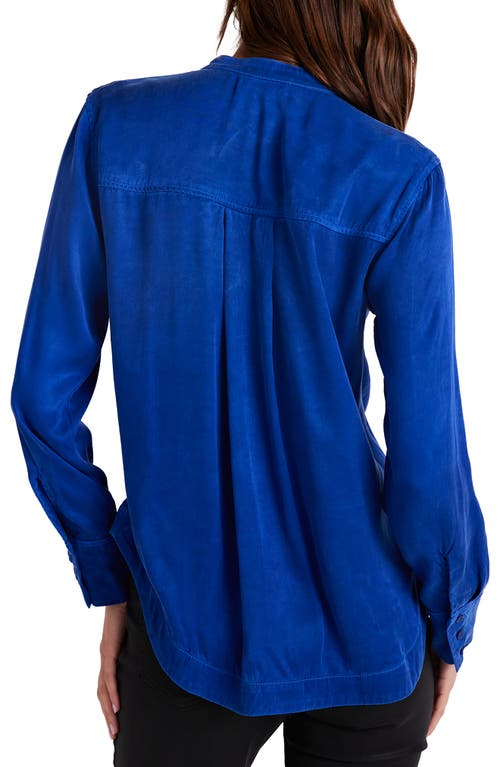 Shop Bella Dahl Satin Button-up Shirt In Rich Cobalt