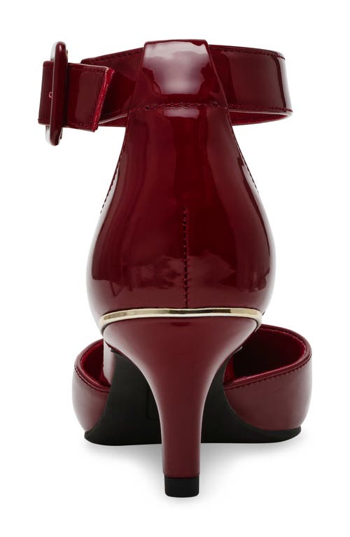 Anne Klein Fararia Pointed Toe Kitten Heel Pump In Burgundy Patent