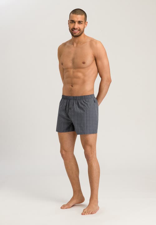 Hanro Men's Fancy Woven Cotton Boxers In Casual Check