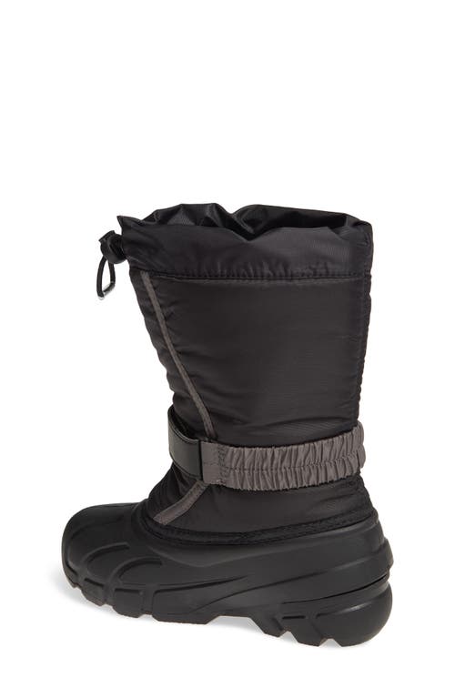 Shop Sorel Kids' Flurry Weather Resistant Snow Boot In Black/city Grey