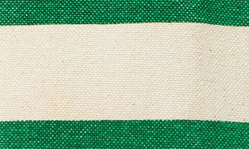Clare V . Noemie Stripe Cotton Canvas Tote In Palm Green /canvas Stripe