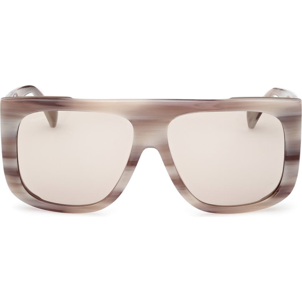Shop Max Mara 60mm Shield Sunglasses In Grey/other/brown