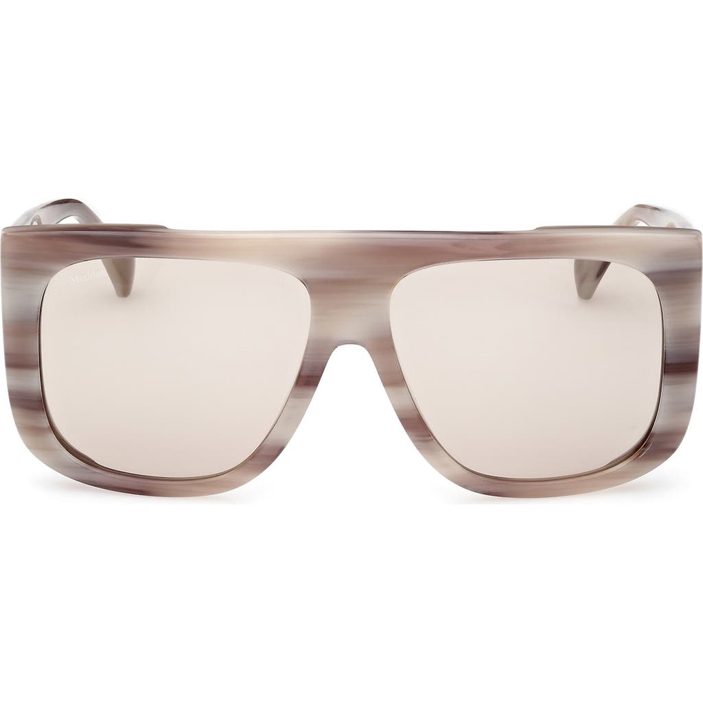 Max Mara Shield Frame Sunglasses In Grey/other/brown