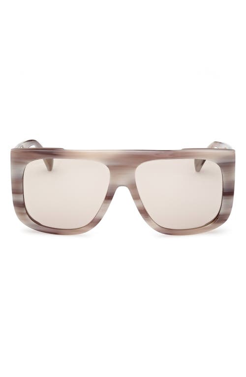 Max Mara 60mm Shield Sunglasses in Grey/Other /Brown at Nordstrom