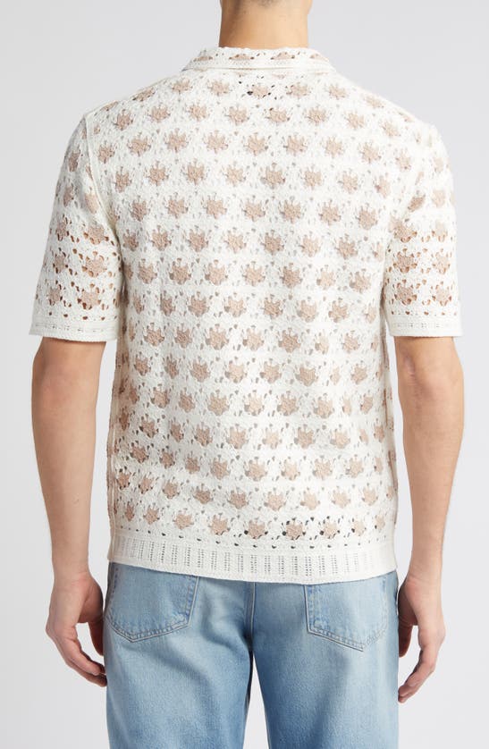Shop Wax London Porto Crochet Button-up Shirt In Ecru