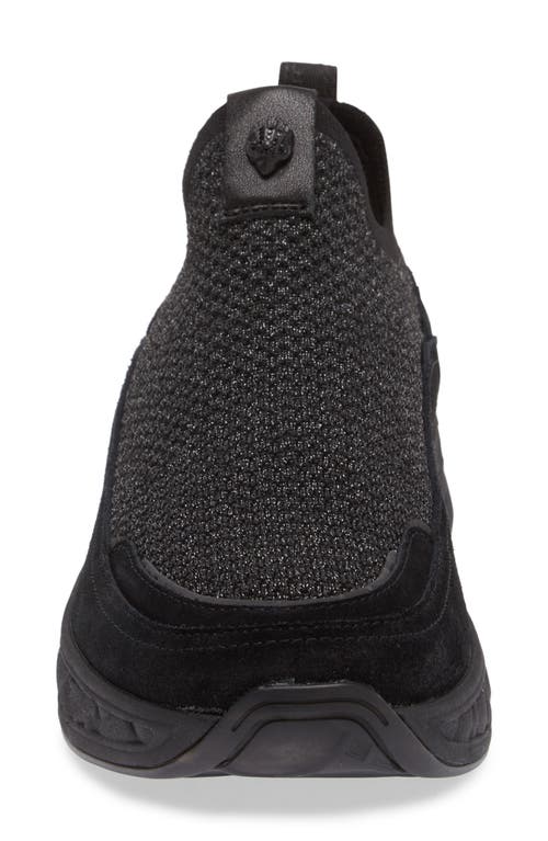 Kurt Geiger London Womens Black Kensington Eagle-embellished Knitted Low-top Trainers In Black