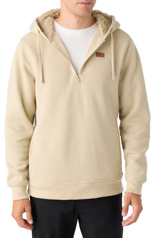 Shop O'neill Passage Waffle Knit Half Zip Hoodie In Light Khaki