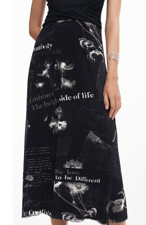 Desigual Midi Dress With Text In Black